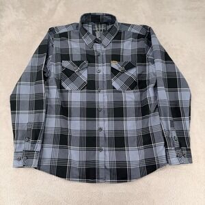 Dixxon Flannel Adamantium Wolverine Marvel Plaid Button Up Shirt Mens 2X Gray